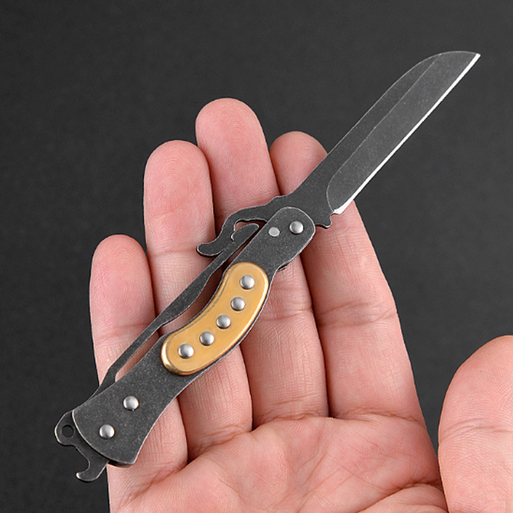 Vintage Collectible Knife - เครื่องมืออเนกประสงค์พับได้สไตล์วินเทจ ด้ามจับโลหะแบบเรโทร พกพาสะดวก EDC เครื่องมือตัดพับได้สำหรับการแกะกล่องในชีวิตประจำวัน แคมป์ปิ้ง