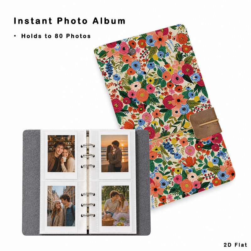 Collectible Vintage Photos - อัลบั้มรูปภาพลายดอกไม้สไตล์วินเทจ 80 ช่อง 20 หน้า ใส่รูปภาพแนวตั้ง