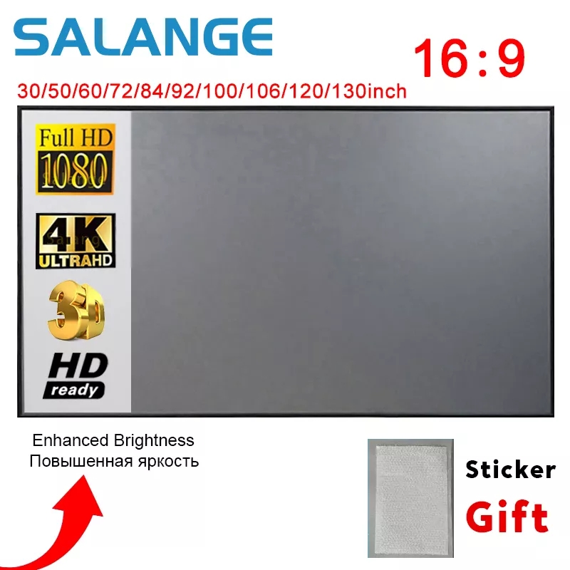 Slide Film 120 - Salange โปรเจคเตอร์หน้าจอ,60 100 120 นิ้วผ้าสะท้อนแสงผ้าหน้าจอสําหรับ YG300