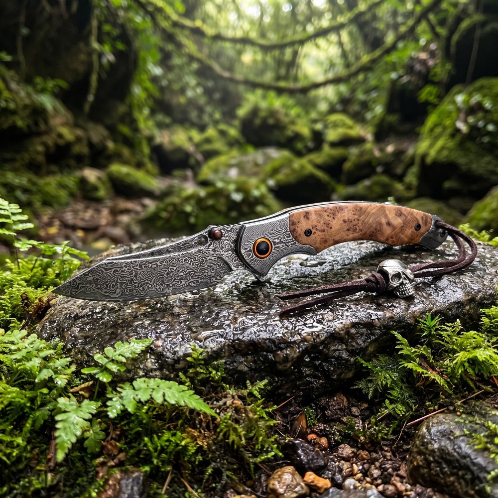 มีดพับลายดามัสกัส ความแข็งสูง  - Vintage Collectible Knife บทวิจารณ์และราคา